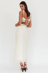 Second Chances Ruffle Trim Maxi Dress Contrast Cream